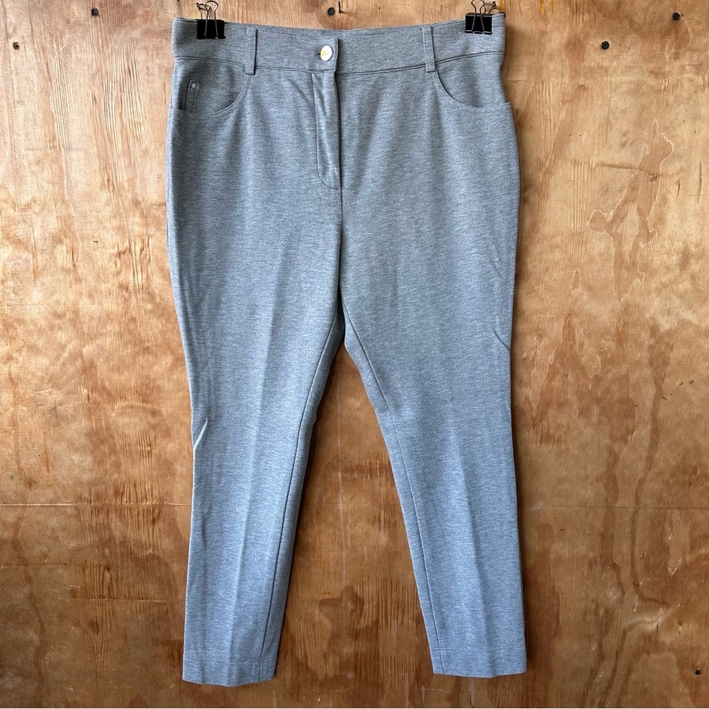 Akris Punto Mara Gray Jersey stretch Pull On Skinny Ankle Pant with Pockets
